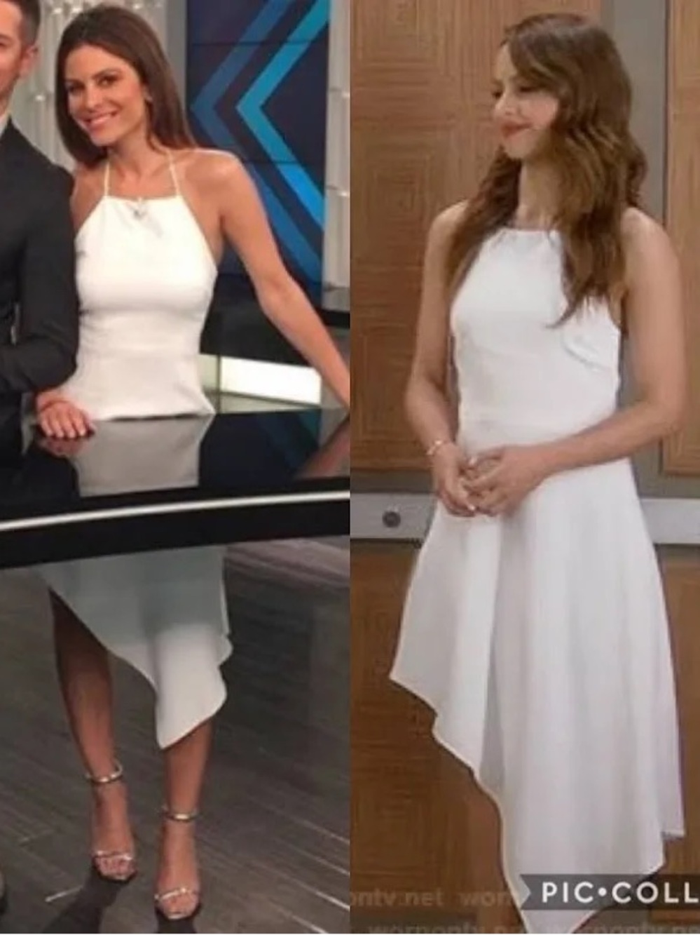 Alice + Olivia White Halter High-Low Dress
